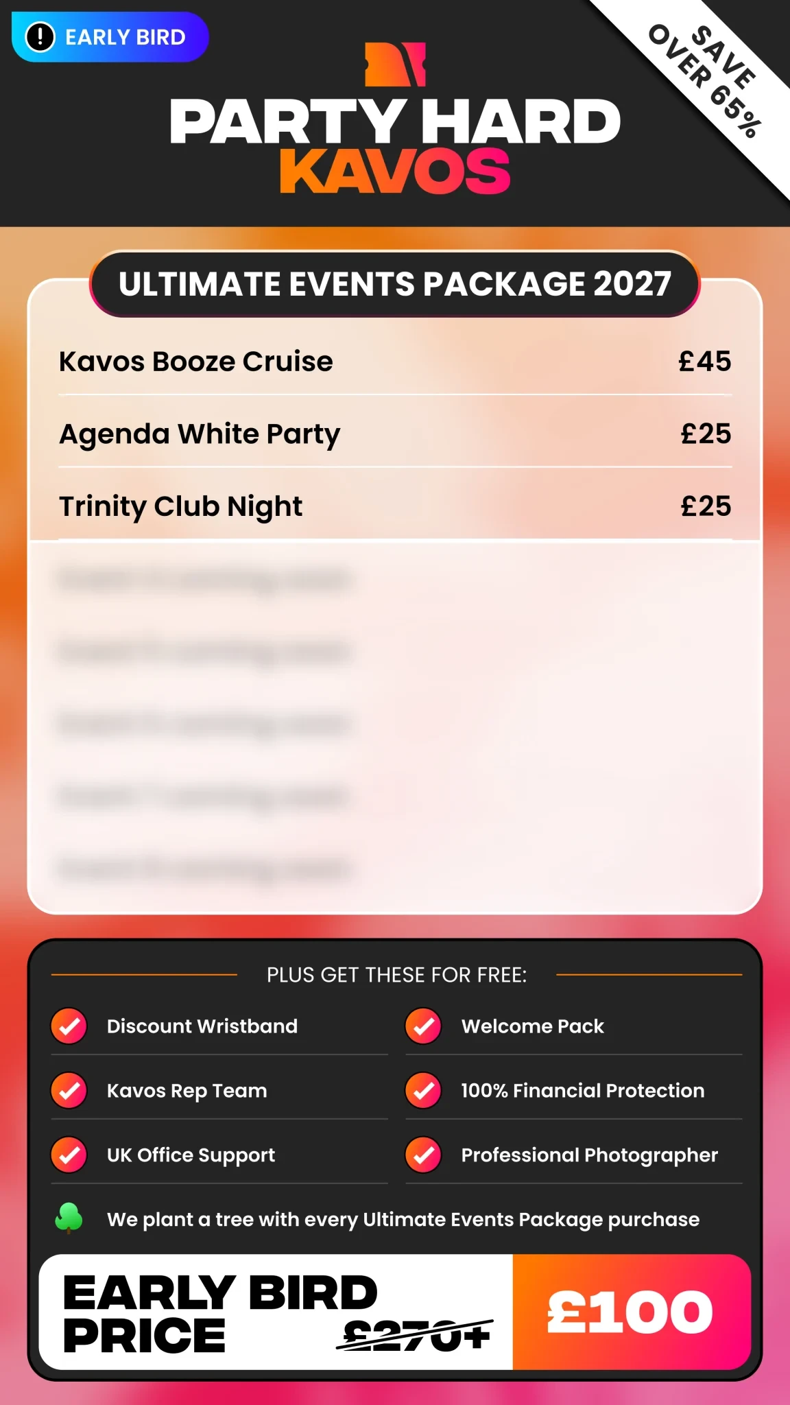 NEW Kavos Early Bird Ultimate Events Package Summer 2027