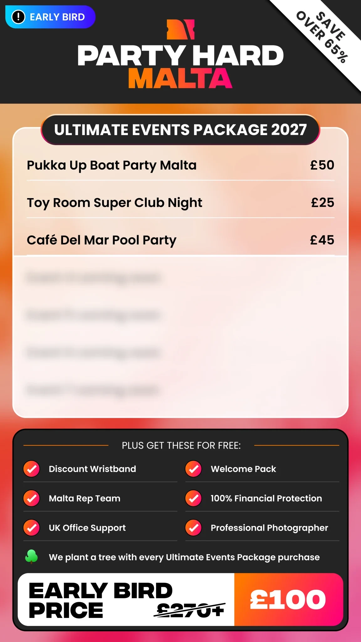 NEW Malta Early Bird Ultimate Events Package Summer 2027