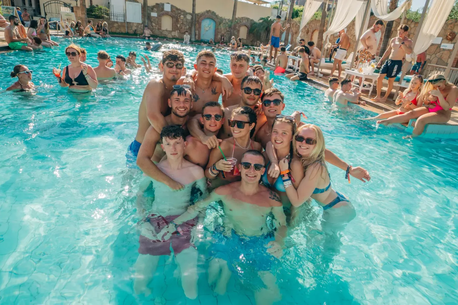 Champagne Sessions Malia group in pool
