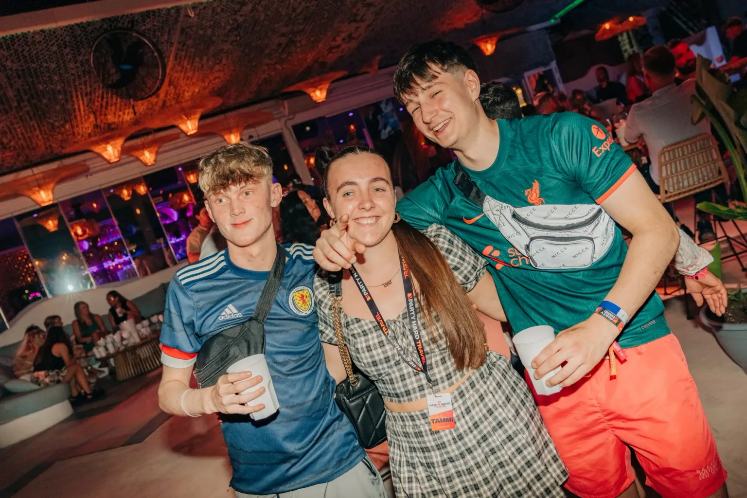 Lads and Party Hard Rep Tammi partying together on a night out in Magaluf